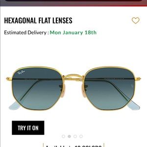 NEW Hexagonal Ray Bans in Gradient Blue